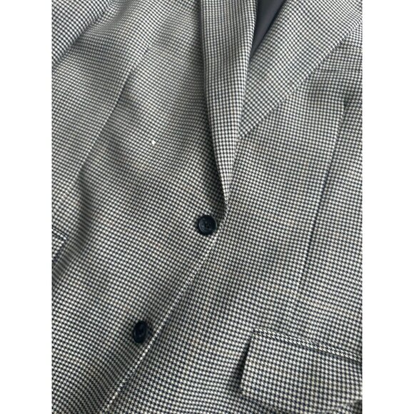 EVAN PICONE Men's Vintage Filenes Black Houndstooth Wool Blazer Jacket Size 44 L - Picture 8 of 10